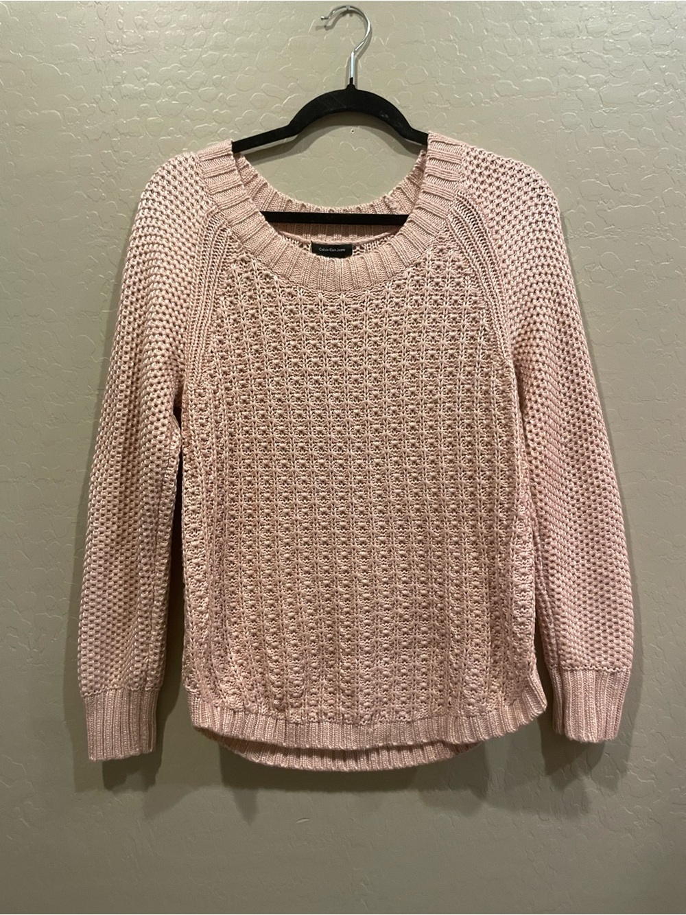 Calvin Klein Jeans Light Blush Crew Neck Knit Sweater